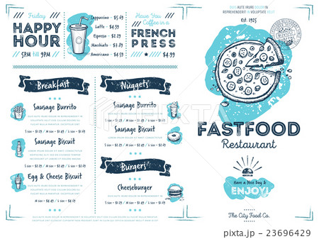 Restaurant cafe fast food menu template 23696429
