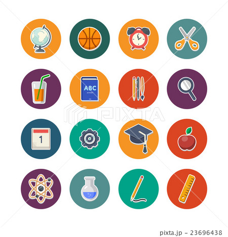 Back to school icons set vector illustration 23696438