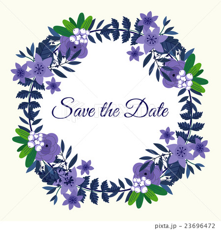 Save the date flower decoration card 23696472