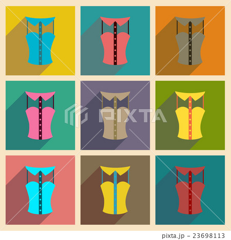 Concept of flat icons with long shadow blouse 23698113