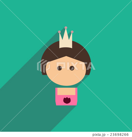 flat icon with long shadow girl princess flat icon with long shadow girl princess 23698266