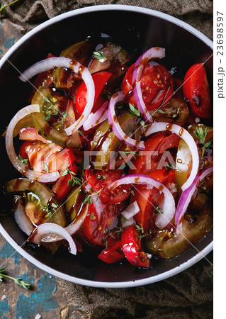 Tomatoes and onion salad Tomatoes and onion salad 23698597