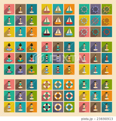 Concept of flat icons with long shadow people 23698913
