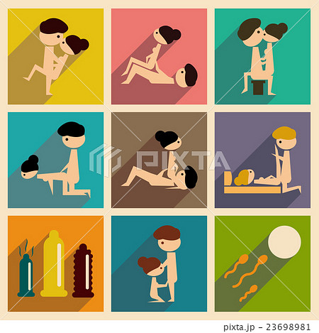 Concept of flat icons with long shadow sex 23698981