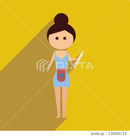 Flat web icon with long shadow woman housewife Flat web icon with long shadow woman housewife 23699139