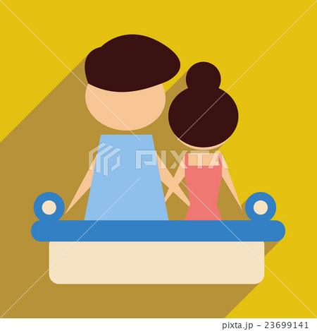 Flat web icon with long shadow man and woman couch 23699141
