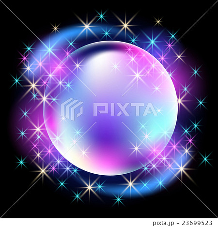 Glowing bubble with  stars 23699523