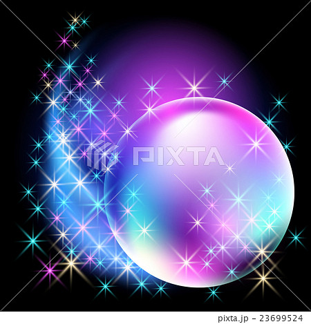 Glowing bubble with  stars 23699524