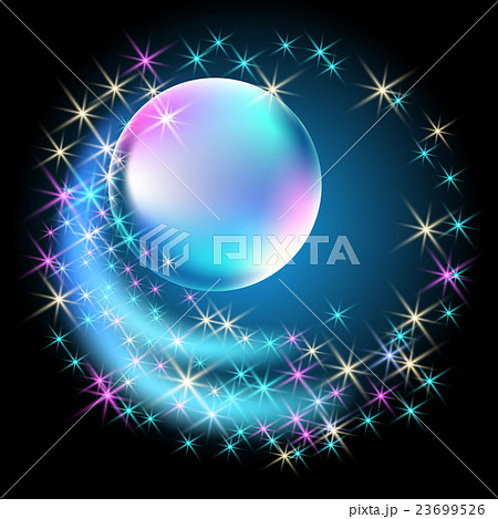 Glowing bubble with  stars 23699526