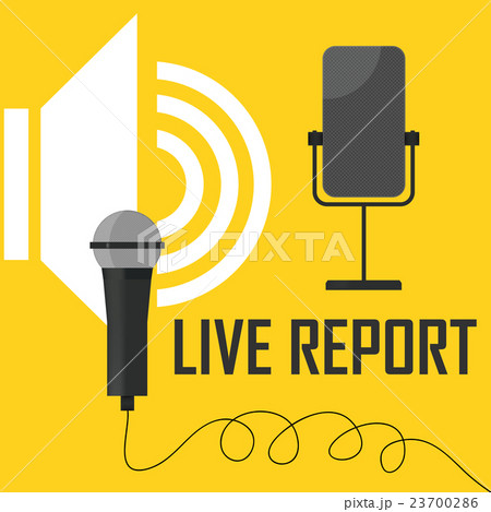 live stream report - illustration with microphones live stream report - illustration with microphones 23700286