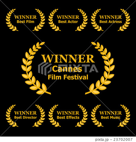Film Awards Winners Laurels on Black Background 23702007