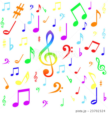 Colourful notes seamless pattern 23702324