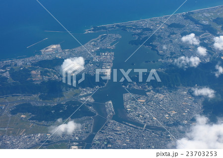 高知市街地　浦戸湾　航空写真 23703253