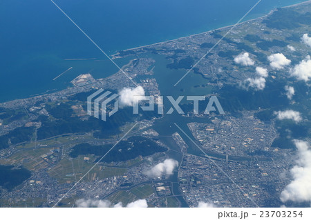 高知市街地　浦戸湾　航空写真 23703254
