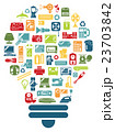 家電アイコン　電球 23703842