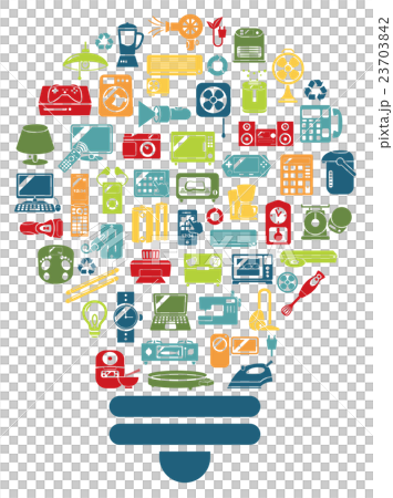 家用電子產品圖標燈泡 家用電子產品圖標燈泡 23703842