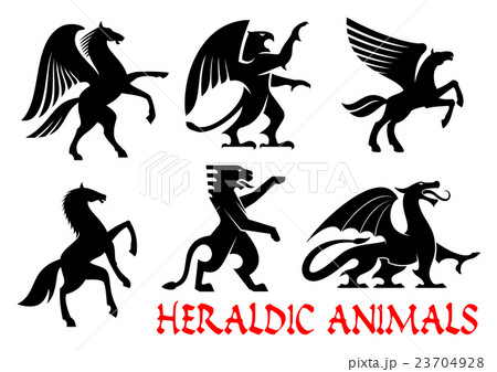 Heraldic animals emblems and icons 23704928