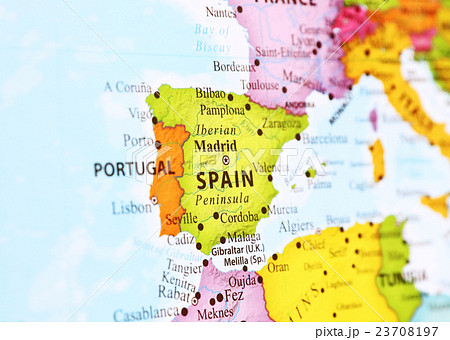世界地図 スペインの写真素材