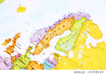 世界地図 ノルウェーの写真素材