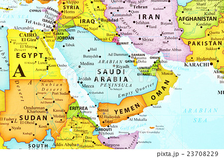 世界地図 サウジアラビアの写真素材