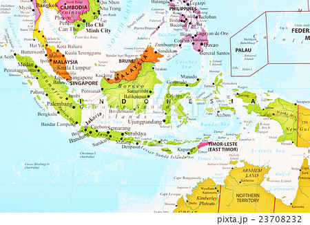 世界地図 インドネシアの写真素材