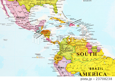 世界地図 中南米の写真素材