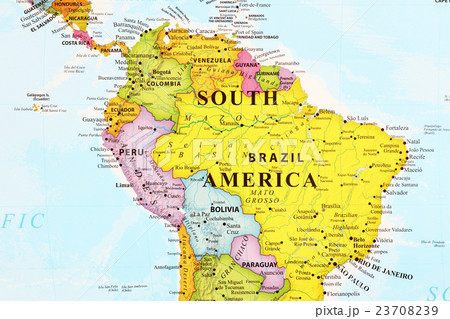 世界地図 ブラジルの写真素材