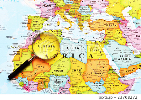 世界地図 アルジェリアの写真素材