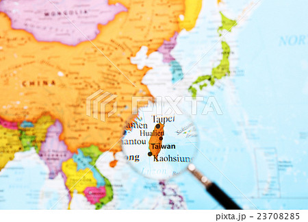 World Map Taiwan Stock Photo