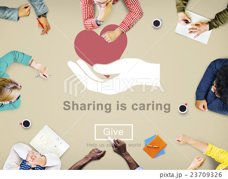 Sharing is Caring Money Donation Give Concept 23709326