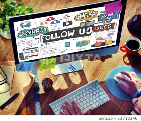 Follow us Social Media Blog Online Concept 23710346