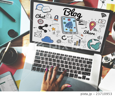 Blog Homepage Content Social Media Online Concept 23710953