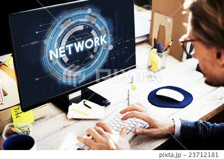 Network Connection System Social Computer Domain Concept Network Connection System Social Computer Domain Concept 23712181
