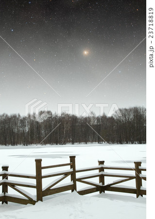 winter night in the park. 23718819