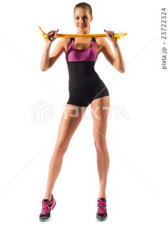 Young sporty girl with skipping rope Young sporty girl with skipping rope 23722324