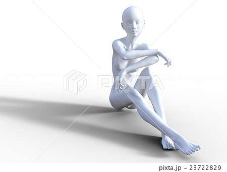 女性イメージ　白いマネキン　perming3DCGイラスト素材 23722829
