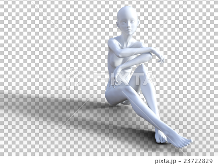 女性イメージ　白いマネキン　perming3DCGイラスト素材 23722829