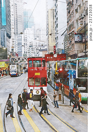 香港 Hong kong 水彩画のイラスト素材 [23723038] - PIXTA