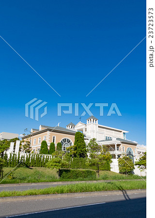 海辺の教会の写真素材