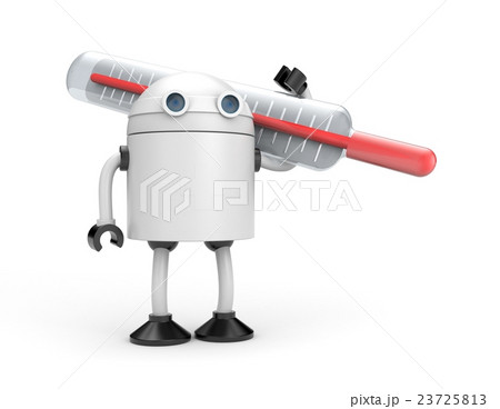 Robot with thermometer. 3d illustration 23725813