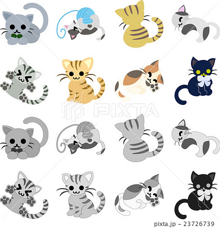 可愛い猫のアイコンのイラスト素材 23726739 Pixta