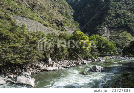Aguas Calientes, the town and railway station 23727888
