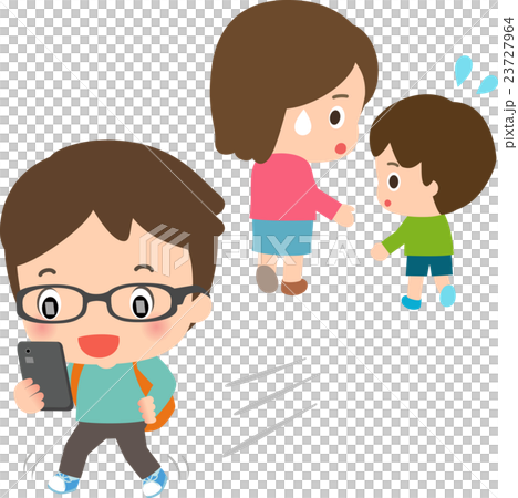 A man who walks with a smartphone 23727964