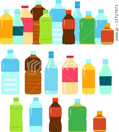 ペットボトルや瓶入りの飲み物のイラスト素材