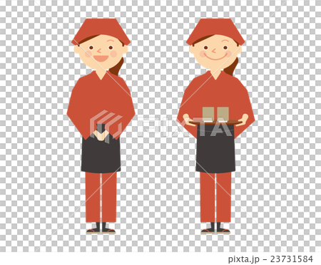 作務衣　女性　全身　働く人々　イラスト 23731584