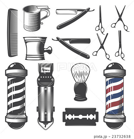 Set of vintage barber shop elements. 23732638
