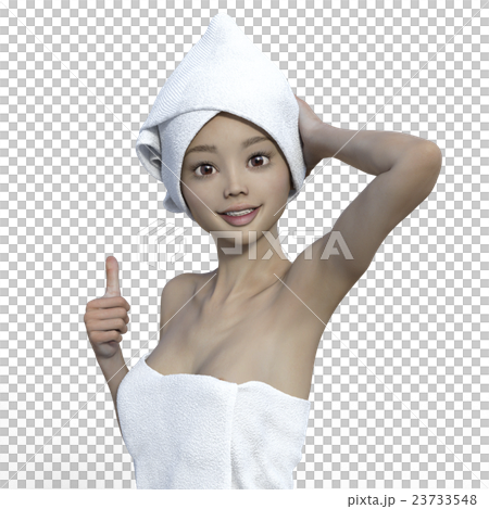 Waste hair treatment Before after perme3DCG illustration material 23733548