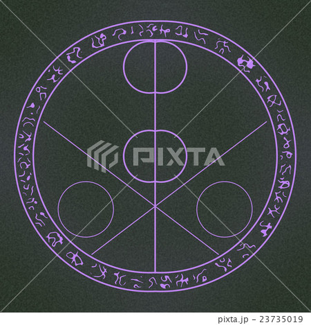 Magical signs inside the circle 3d illustration 23735019