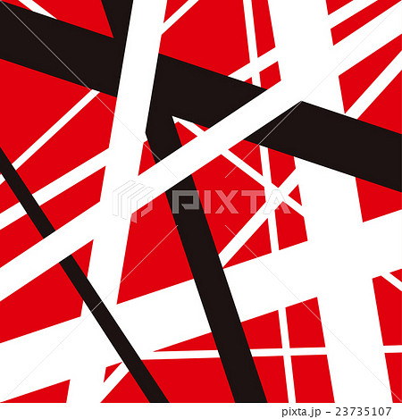 赤白黒ラインパターンのイラスト素材
