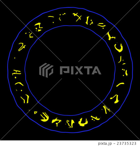 Magical signs inside the circle 3d illustration Magical signs inside the circle 3d illustration 23735323
